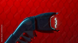 Stun gun or taser with an electric arc between two electrodes. Electric shock.