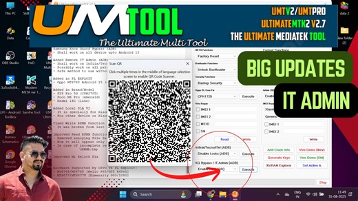 42K views · 498 reactions | umt new update mtk | UMTv2/UMTPro UltimateMTK2 v2.7 - Samsung ADB by QR, KG Bypass, IT Admin | Smart Telecom | Facebook