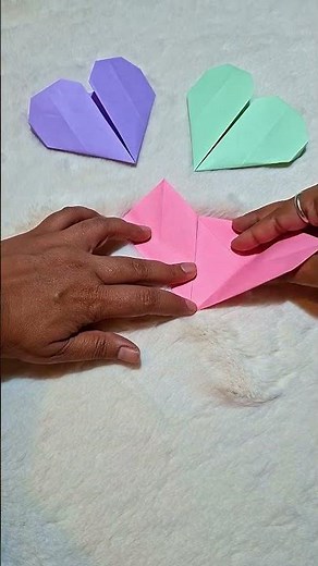Easy Paper Heart Origami 💜🎨