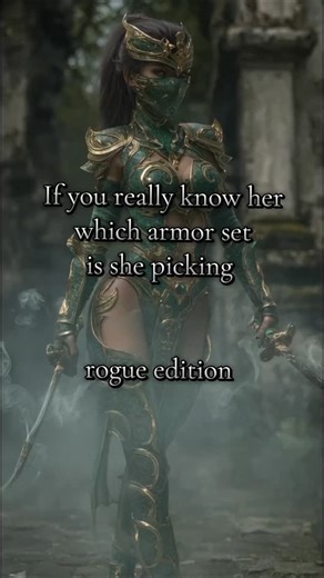 K | If you really know her, which Armor set is she picking? rogue edition. #armor #rogue #ninja #dnd #fantasy | Instagram
