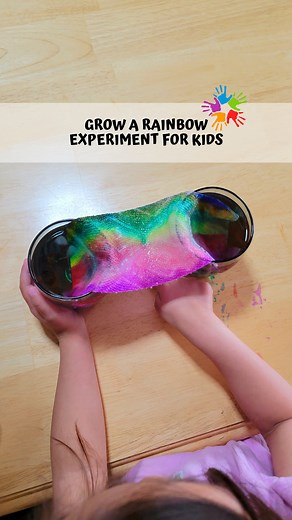 Grow a Rainbow Experiment for Kids . . #kidslearningtoy #toddler #diyforkids #craftsforkids #scienceforpreschool #scienceforkids #mathfortoddler #preschool #toddler #learnscience #diycardboard #diy #momlife #Facebook #facebookreels #growarainbow #rainbowexperiment #scienceexperiment | Little Hands DIY