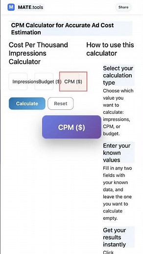 CPM Calculator for Accurate Ad Cost Estimation for FREE #Shorts