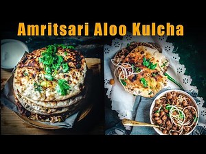 Aloo Kulcha Recipe | Amritsari Aloo Kulcha - Street Food - Masala Aloo Naan in Tawa