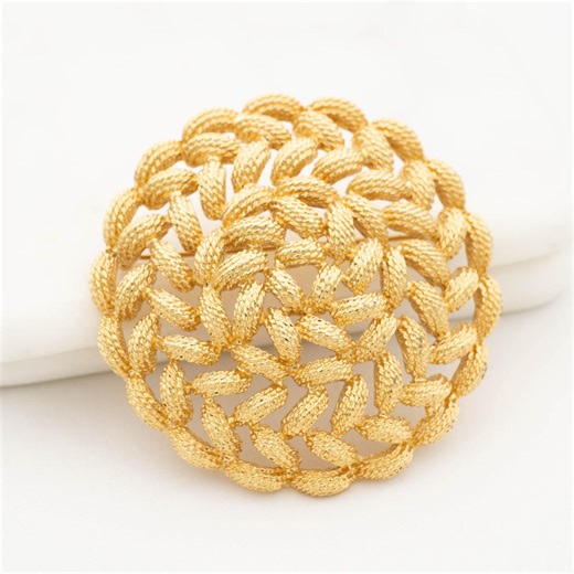 Vintage Monet Gold Brooch for Women, Large Domed Rope Knot Braided Pin, 1960s Etude Collection - Etsy