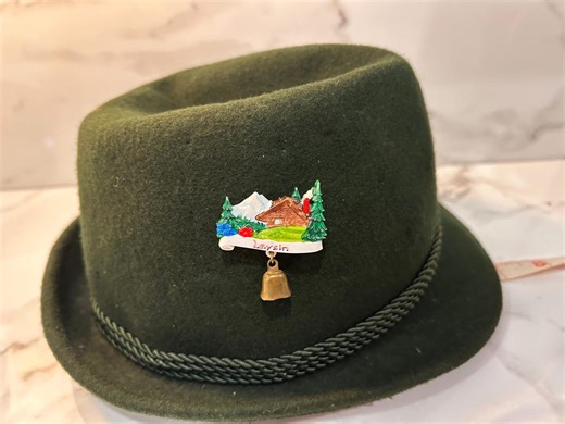 Vintage Swiss Leysin Hat Pin With Bell – Alpine Chalet Souvenir Brooch – Tyrolean Oktoberfest Hat Accessory – Switzerland Travel Collectible - Etsy