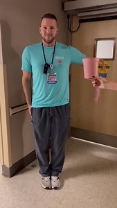 Nightshift bonding activity at Community Hospital with Upstate Nursing Social Media Ambassadors Melissa and Dan! Melissa and Dan went around to units asking staff to pose like a piece of medical equipment! A fun way to help bring a smile to their team’s faces during a shift! | Upstate Nursing