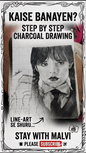 Wednesday Addams Drawing Tutorial:
