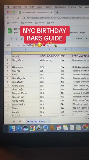 check out this list of nyc bars to host your bday at including no min & free options! 🎉🥳 details about the bars & min spends are mentioned as well 🫶🏻 #nycbirthday #nycbirthdaybars #nycparty #nycdrinks #nycgoingout #nycbars #nycbirthdayspots