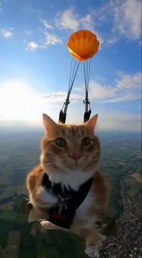 Watch This Cat's First Skydive!
