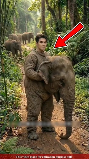 The boy entered the herd dressed as an elephant|#shortsvideo