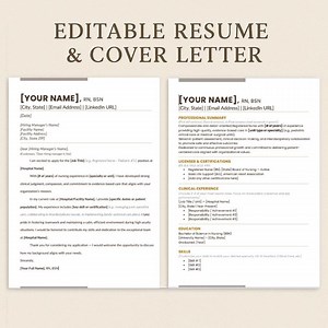 RN Resume Template and Cover Letter | ATS Friendly (word & Google Docs) - Etsy Australia