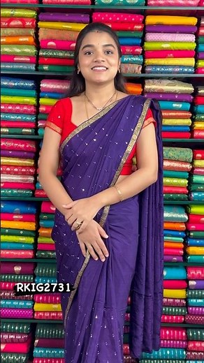 Pure Crepe HandMade MirrorWork Purple And Red Saree #rksarees