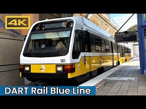 Dallas DART Light Rail Blue Line Downtown Dallas to White Rock Lake, Kinki Sharyo, 4K Train Ride