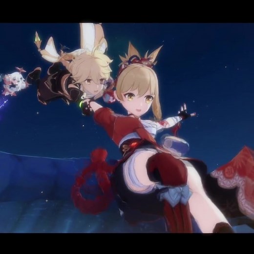 Exploring Sumeru with Aether and Yoimiya in Genshin Impact