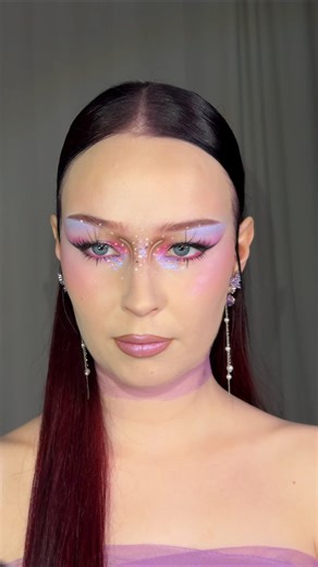 freja bermann on Instagram: "WAIT for it 💓✨ #fairymakeup recreation of @ltorresbeauty • also side note, what do we think about my new root colour? my hairdresser and i have been experimenting, but i’m not sure if i should stick with my usual red or this more cool toned violet 🤭 let me know! #editorialmakeup #makeuptransition #makeuptransitions"
