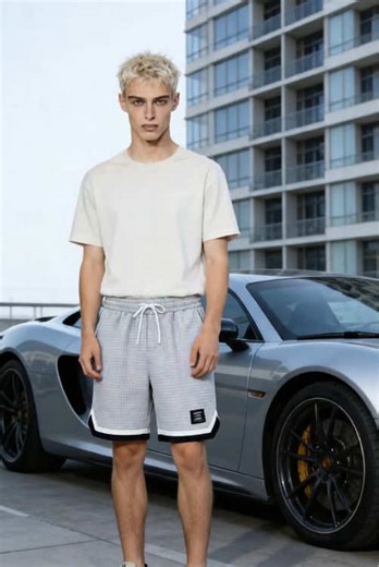 Plus Size Waffle Knit Shorts, Elastic Drawstring Waist#PlusSizeShorts #WaffleKnit #Drawstring #ElasticWaist #MensShorts