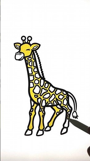 How To Draw Giraffe | Drawing and Coloring for Kids #shorts