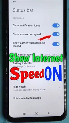 📱 How to show interest speed on status bar || Internet speed ko enable kaisa kara ||✅#shorts#nr1991