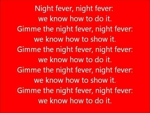Glee - Night Fever - Lyrics