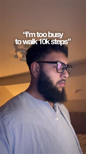 Most big Muslim men imagine 10k steps as one long, exhausting walk. An hour. Sweaty. Inconvenient. But 10 minutes ≈ 1,200–1,500 steps at a normal pace. So 10k steps is simply: • 10 minutes after suhoor • 10 minutes after Dhuhr • 10 minutes after Asr • 10–15 minutes after iftar • 10 minutes after taraweeh That’s 5 small walks. You already pause your day for salah. Stack walking onto what you already do. Scroll less. Walk more. Take calls while walking. Park further away. Pace while making dhikr. 