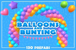 Party Props - Balloons & Bunting | 3D Props | Unity Asset Store