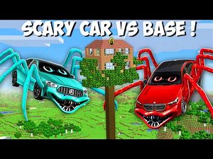 SURVIVING FROM THE SCARY BMW vs MERCEDES CAR MONSTER in Minecraft ! NEW CAR SPIDER MONSTER !