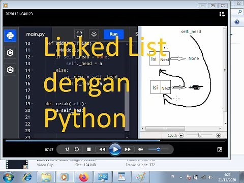 Linked List dengan Python (Tambah depan)