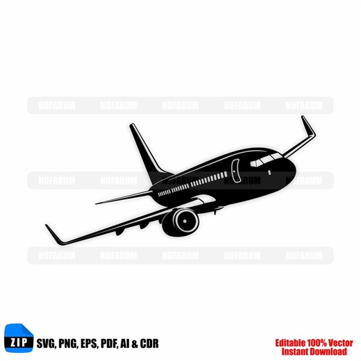 Airplane Silhouette SVG, Minimalist Aircraft Line Art (digital Download) - Etsy