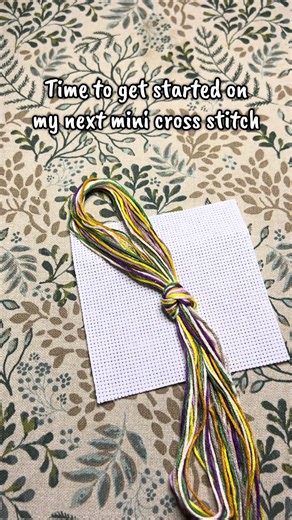 🪡 Time to get started on my next mini cross stitch project. This one is the Year of Blooms February flower, what could it be?! 🌸 #cozycrafts #crossstitch