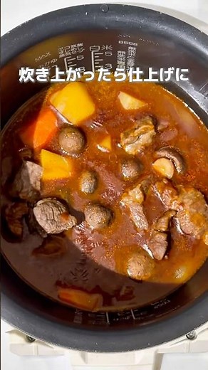 【家で高級感を楽しもう】炊飯器で10分『ビーフシチュー』