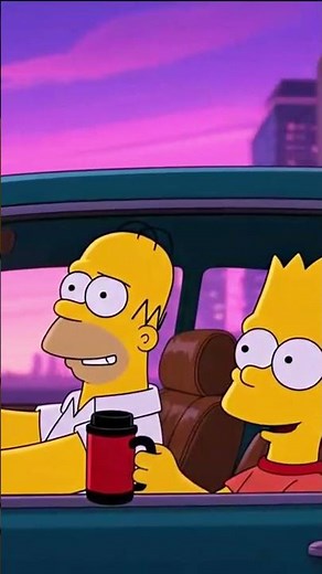 LoFi Chill Vibes 🌙🎶 | Homer & Bart Night Drive 🚗 #lofi #simpsons #lofihiphop #music #chill #beats