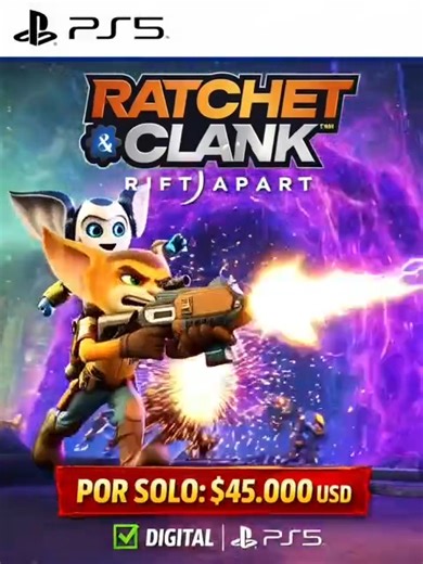 🔥🚀 RATCHET & CLANK – AVENTURA INTERDIMENSIONAL 🚀🔥 💥 Vive una aventura explosiva, divertida y full acción junto a Ratchet y su fiel compañero Clank. Salta entre dimensiones, enfrenta enemigos épicos y disfruta gráficos brutales de nueva generación 🎮✨ 💰 Precio: 45.000 cop 📦 Formato: Digital 🎮 Plataforma: PS5 ⚡ Combate frenético 🌌 Mundos increíbles 🤖 Armas locas y mucha diversión 🔥 Ideal para jugar y disfrutar al máximo en tu PS5 🔥 ¡Corre que está 🔥🔥🔥 pagina web: https://zonagamersl