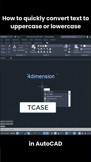 How to convert text to uppercase or lowercase in AutoCAD using the TCASE command