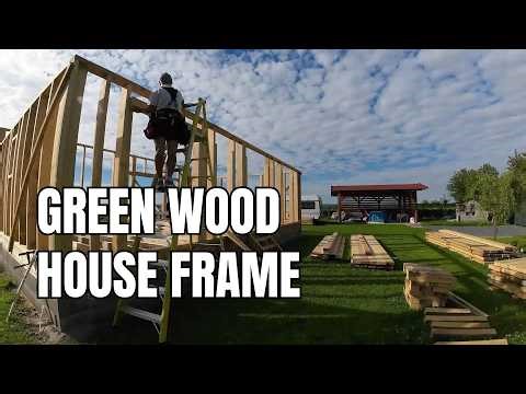Timber Frame Built from Green Wood | Foundations to Wall Plate Timelapse