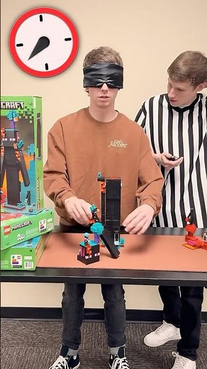 Building LEGO Minecraft Blindfolded