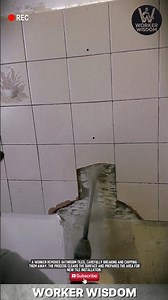 Worker Demolishing a Wall with Precision and Power #workwonders #workerwisdom