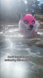 Swimming puppy! #swimming #furry #costume #therian #fursuit #tiktok #fursuiters #furries #fursona
