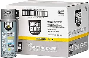 Great Stuff Multipurpose Black Gap Filler | Insulating Foam Sealant, 12 oz. – Smart Dispenser, Black (12 Pack)