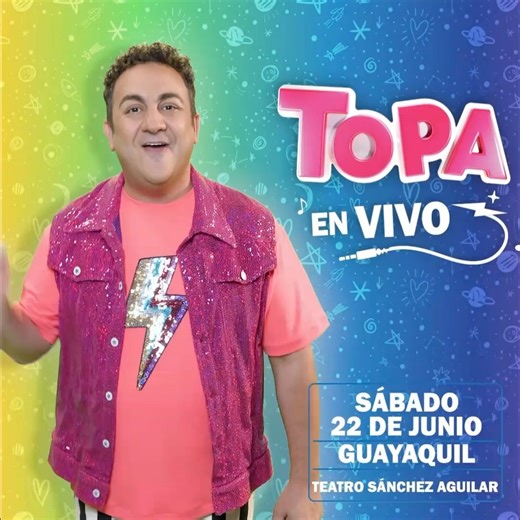 (Patrocinado • Muy pronto concurso exclusivo para suscriptores) 🙌🏼 Diego Topa, uno de los artistas más emblemáticos y queridos por el público infantil, vuelve a #Ecuador con su tour “TOPA, EN VIVO”. 🎤🎶 🥳 Será un recorrido mágico por las nuevas canciones, sus grandes éxitos y los clásicos de siempre para cantar y bailar a puro ritmo. Evento único, lleno de música, baile y color, que dejará huella en la memoria de los más chicos en su primer concierto y en el corazón de los más grandes. 📅 Gu