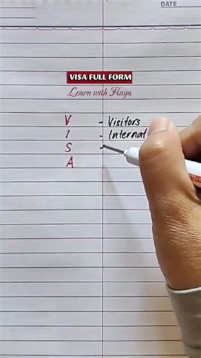 visa full form #education #shorts