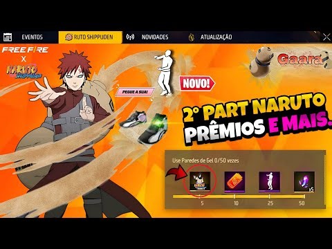CORREE!! 2° EVENTO DO NARUTO, +1 SKIN GRÁTIS, PEGUE SEU EMOTE? SAPATO ASTRO FF - NOVIDADES FREE FIRE