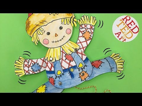 Scarecrow Paper Puppet Printable - Harvest Festival Activities Kids