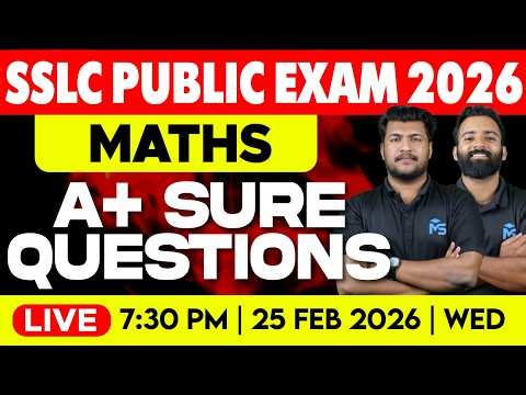 SSLC Public Exam 2026 | Maths A+ Sure Questions | LIVE | MS SOLUTIONS