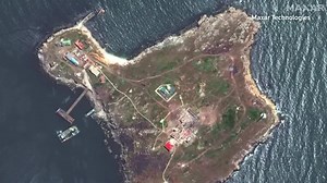 Snake Island's battle scars captured as Ukraine hits Russian positions