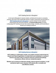 ACP Cladding Service in Bangalore - SlideServe