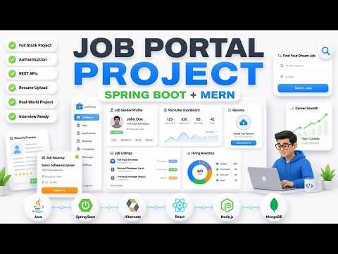 💼🚀Job Portal Project Using Spring Boot + Hibernate + MERN Stack | Full Stack Real-World Project Live