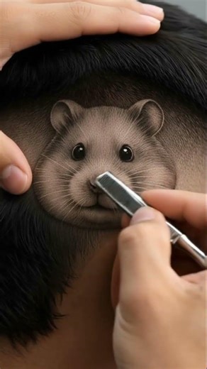 Adorable Hamster Face Haircut | Hyper-Realistic Barber Art Transformation #hair #hairstyle