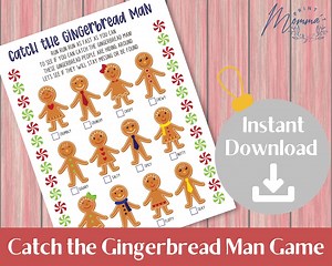 Catch the Gingerbread Man Game Printable | Cookie Scavenger Hunt Digital Download | Christmas Cookie Hide and Seek Game - Etsy