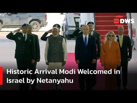 FULL ARRIVAL: Netanyahu Welcomes India’s Modi at Ben Gurion Airport Historic Summit Moment | AC14