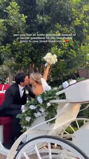 Joy | Wedding Websites & More on Instagram: "Capture the magic of your day with an audio guestbook! 🎤✨ Let your loved ones’ voices fill your heart as you relive the memories for years to come. 💍 Credit: @quincyshaejordan Vintage Voicemail Audio Guestbook: @afterthetone.co #joy #joywedding #withjoy #audiobook #vintagevoicemail"